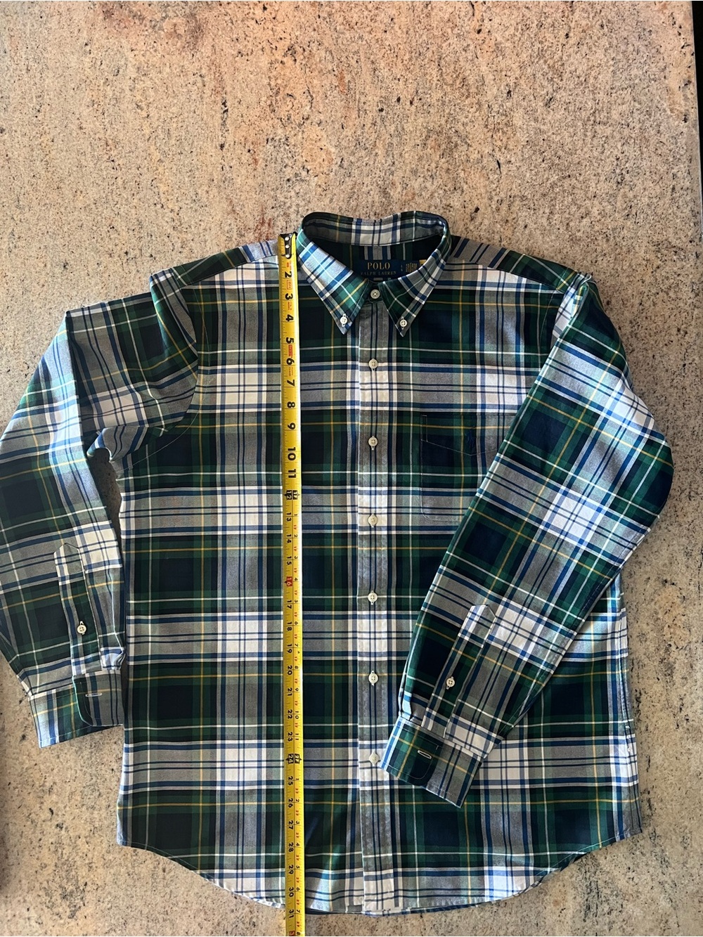 Men’s Polo by Ralph Lauren Green Plaid Button-Down Shirt
